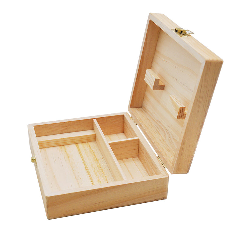 Natural Pine Stash Box Handmade Rolling Tray Saving Box Jewelry Storage Box