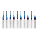Drillpro 10pcs 0.5-1.0mm Blue NACO Coated PCB Bits Carbide Engraving Milling Cutter For CNC Tool Rotary Burrs