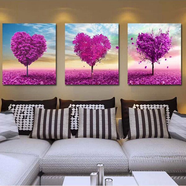 32x32cm 5D DIY Purple Love Tree Diamond Painting Resin Full Rhinestone Scenery Cross Stitch Kit