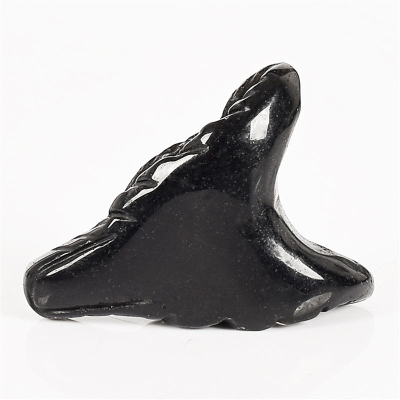 Natural Black Obsidian Wolf Head Pendant Necklace Jewelry Quartz Crystal Gift