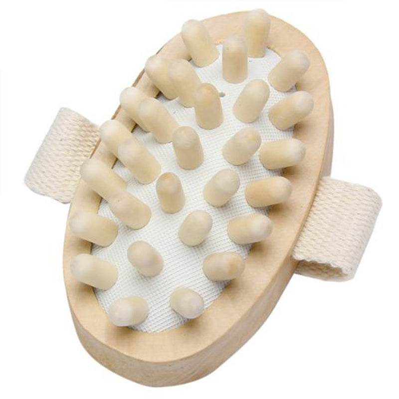 Honana BX Hand-Held Natural Wood Wooden Cleaning Brush Massager Body Bath Brush