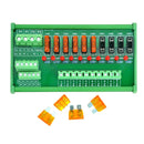 AC/DC 5 To 32V DIN Rail Mount 10 Position Power Distribution Fuse Holder Module Board With Base