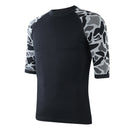 Men Compression Leopard Print Sports Tight Shirt Half Sleeve Quick Dry Body Shaper