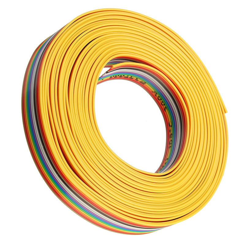3pcs 5M 1.27mm Pitch Ribbon Cable 14P Flat Color Rainbow Ribbon Cable Wire Rainbow Cable