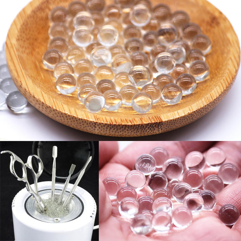 Clear Glass Sterilizer Beads Glass Balls Nail Sterilizer Decanter Cleaner Beads High Temperature Metal Disinfection Tool
