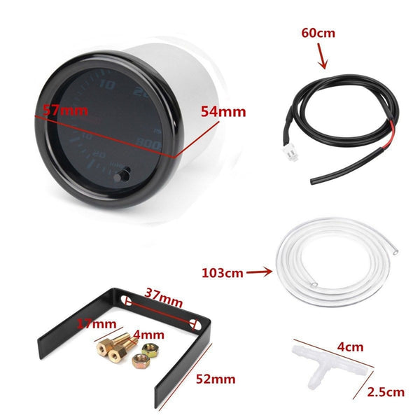 2Inch 52Mm 7 Color Led Mechanical Turbo Boost Psi Pressure Vacuum Gauge Met D2P9