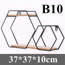 Nordic Wall-mounted Storage Shelf Rack Iron Wooden Wall Hanging Shelf Home Decor Shelf Bracket