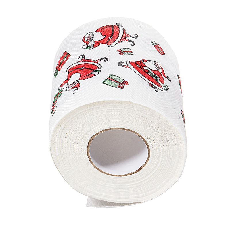 Santa Claus Printed Merry Christmas Toilet Paper Tissue Table Room Decor Ornament Crafts Decorations