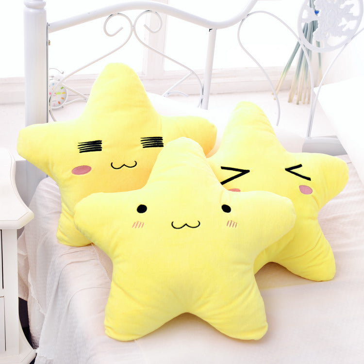 Cotton Cute Cartoon Star Expression Shape Throw Pillow Plush Sofa Bed Car Office Cushion