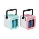 USB Mini Handle Air Cooler Humidifying Purifying 300mL Water Tank LED Light Fan