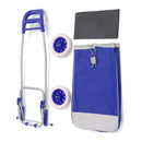 IPRee Oxford Large Shopping Trolley Bag On Wheels Push Tote Foldable Grocery Luggage