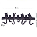 7 Cats Cast Iron Wall Hanger-Decorative Keys Holder with 7 Hooks-Wall MounteI8G8