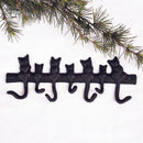 7 Cats Cast Iron Wall Hanger-Decorative Keys Holder with 7 Hooks-Wall MounteI8G8