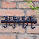 7 Cats Cast Iron Wall Hanger-Decorative Keys Holder with 7 Hooks-Wall MounteI8G8