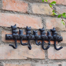 7 Cats Cast Iron Wall Hanger-Decorative Keys Holder with 7 Hooks-Wall MounteI8G8