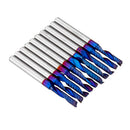 Drillpro 10pcs 3.175 Shank Blue Coated Single Flute End Mill Tungsten Carbide Spiral CNC Milling Cutter 2/2.5/3.175mm