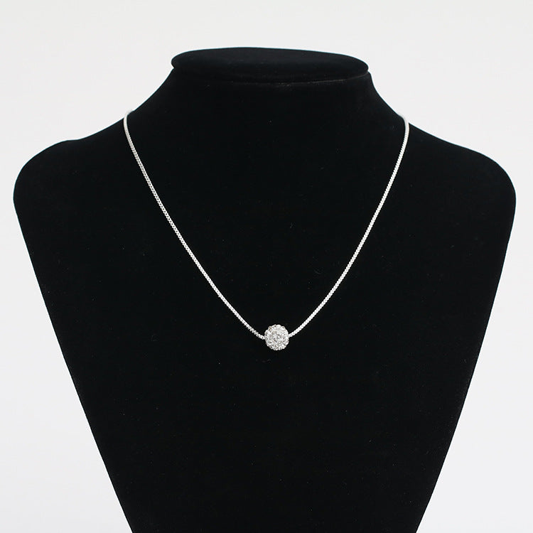 Atmospheric Simple 8mm Diamond Ball Venetian Chain Necklace