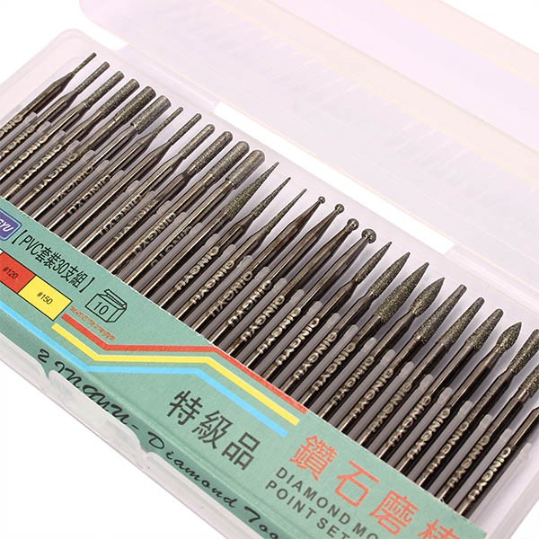 30pcs 3mm Diamond Grinding Wheel Grinding Rods Rotary Tool Set