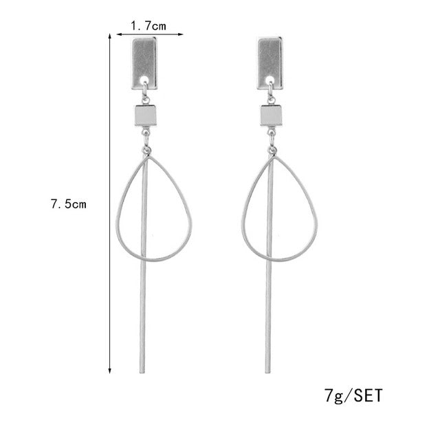Fashion Temperament Wear Long Strips Column  Personality Wild Trend Female Earring