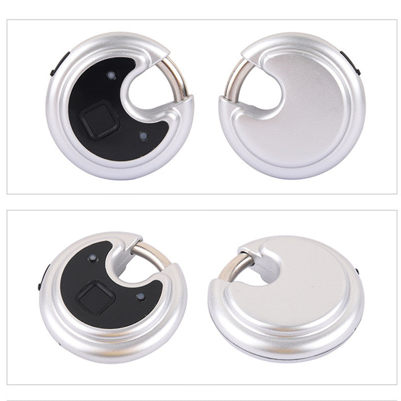 Smart Fingerprint Padlock Waterproof IP65 Discus Lock with Hardened Alloy Steel Anti-Cut Shackle One-Click Open No Need Key 0.5S Unlock USB Charging Anti-theft Lock