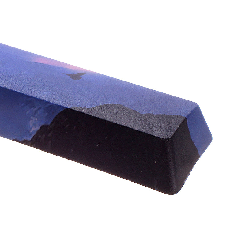 Five-sided Dyesub PBT OEM Profile Sunset peak Space Bar 6.25u Novelty Keycap for GK61 Black Case and Cherry MX Switch Keyboard