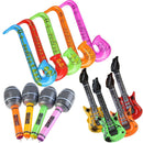 12Pcs Inflatable Guitar Saxophone Microphone Balloons Fun Musical Instrumen S7H8