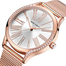 MINI FOCUS 0259L Casual Style Crystal Women Wrist Watch Stainless Steel Band Quartz Watch