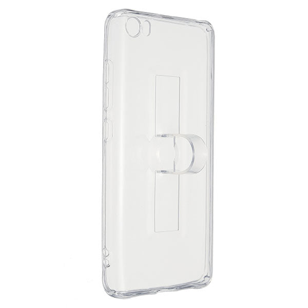 Retractable Finger Ring Holder Transparent Soft TPU Case for Xiaomi Mi5