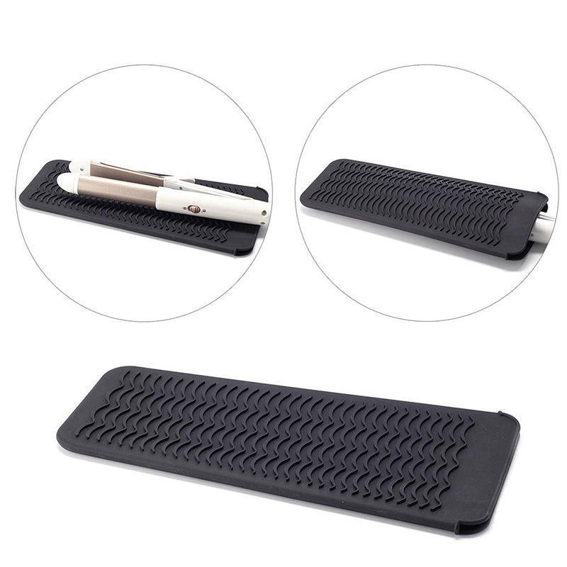 Black Resistant Silicone Mat Pouch for Flat Iron, Curling Iron,Hot Hair Too P1S1