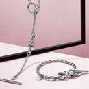 Bracelet Knotted Heart Heart-Embellished T-Clasp Link Bracelet 20Cm K2S6