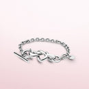 Bracelet Knotted Heart Heart-Embellished T-Clasp Link Bracelet 20Cm K2S6