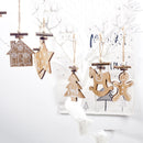 1 Set 6Pcs Christmas Tree Decorations Ornaments Hemp Rope Wooden Printing O