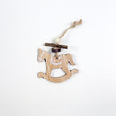 1 Set 6Pcs Christmas Tree Decorations Ornaments Hemp Rope Wooden Printing O