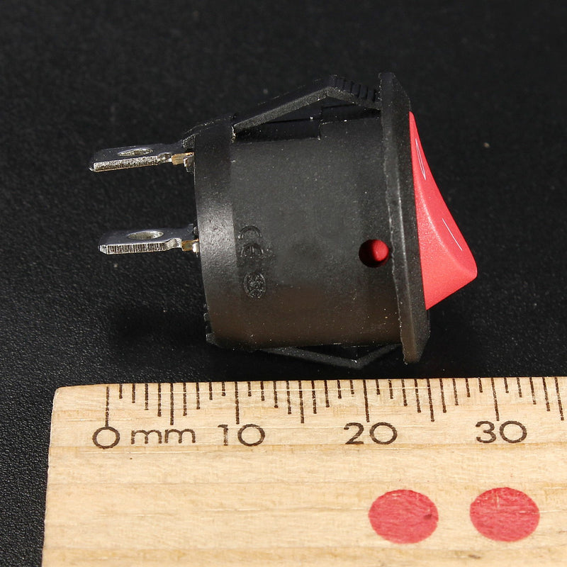 5Pcs Mini Round Red 2 Pin SPST ON-OFF Rocker Push Button Switch