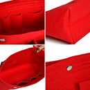 Gray Women Fashion Felt Cloth Inner Bag Fits in Insert Handbag Multi-Pocket