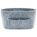 Gray Women Fashion Felt Cloth Inner Bag Fits in Insert Handbag Multi-Pocket