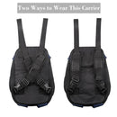 Denim Front Kangaroo Pouch Dog Carrier, Wide Straps with Shoulder Pads, Adj