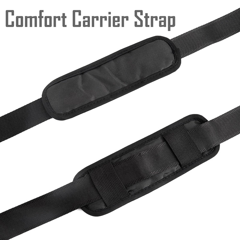 Denim Front Kangaroo Pouch Dog Carrier, Wide Straps with Shoulder Pads, Adj