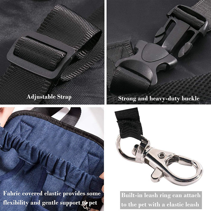 Denim Front Kangaroo Pouch Dog Carrier, Wide Straps with Shoulder Pads, Adj