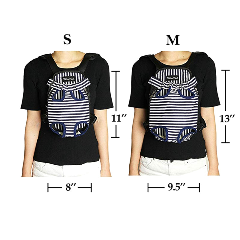 Denim Front Kangaroo Pouch Dog Carrier, Wide Straps with Shoulder Pads, Adj