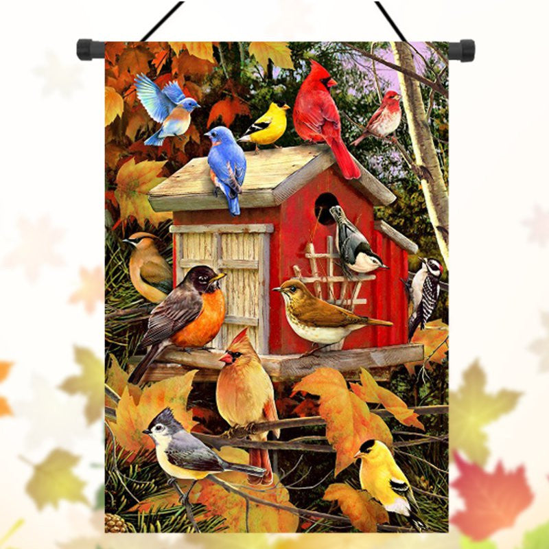 28x40 12.5x18 Inch Birdhouse Welcome Fall House Garden Flag Yard Banner Decorations