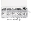 Suleve MXSH1 200Pcs Stainless Steel Set Grub Screw Allen Hex Socket Cup Point Assortment M3/M4/M5