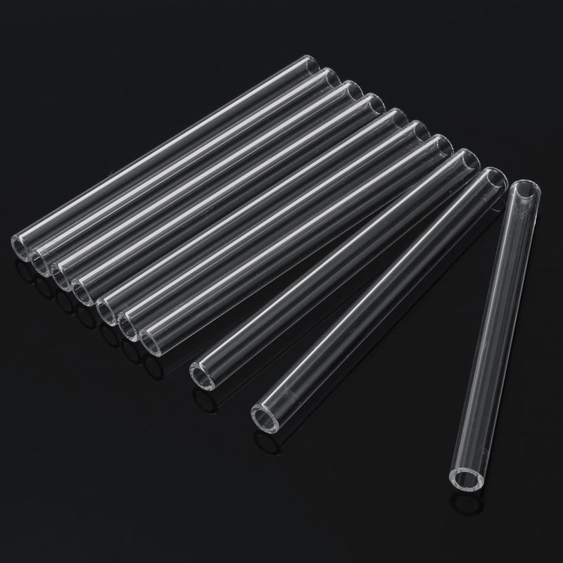 10Pcs Length 100mm OD 7mm 2mm Thick Wall Borosilicate Glass Blowing Tube Lab Factory School Home