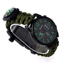 IPRee 7 In 1 EDC Survival Compasss Bracelet Watch 3ATM Waterproof Emergency Paracord Wristband