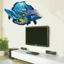 Miico Creative 3D Sea Fish Dolphin Removable Home Room Decorative Wall Decor Sticker