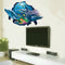 Miico Creative 3D Sea Fish Dolphin Removable Home Room Decorative Wall Decor Sticker
