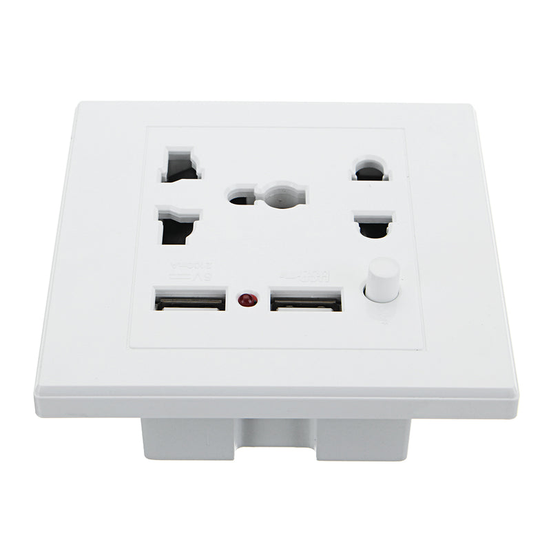 2.1A 110V-260V Dual USB Wall Socket Switch Charger AC/DC Power Adapter Plug Outlet Panel