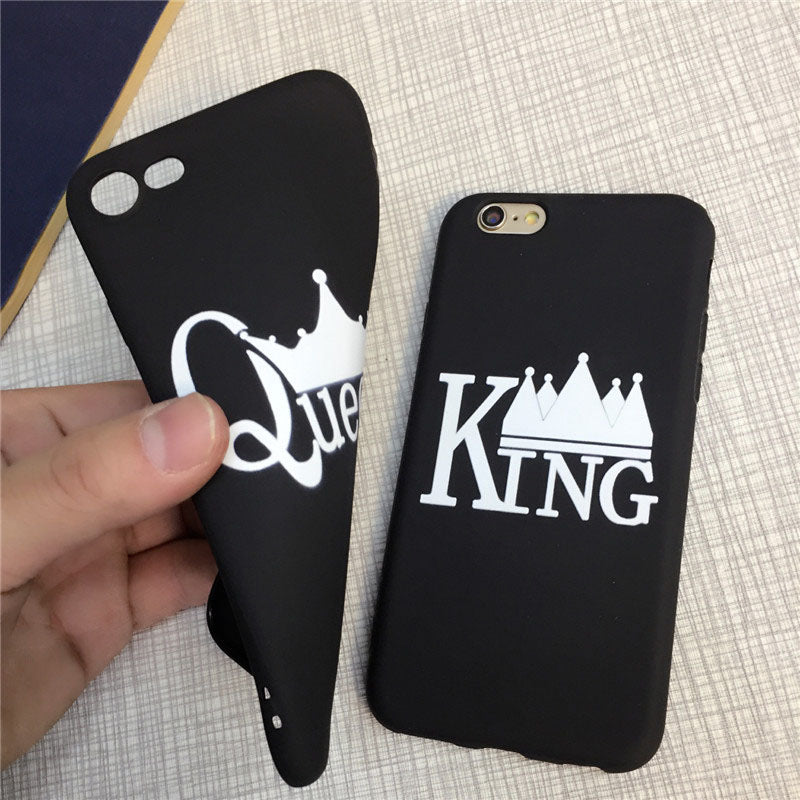 King And Queen Matte Soft TPU Protective Case for iPhone 7/8