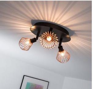 3 Way Ceiling light Modern G9 Copper Cage industrial Pendant Lamp Shade Spotlight Home Decorations