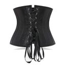 Women's Jacquard 12/24 Steel Bone Corset Bust Support Lift Chest Tighten Waist Flat Abdomen Shaper with Thong